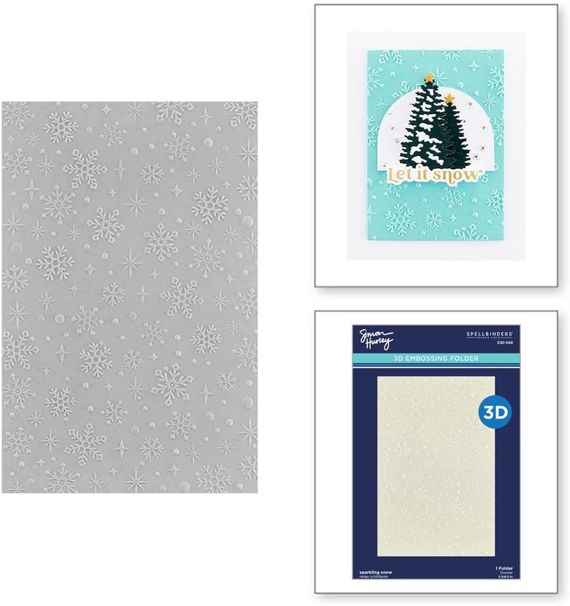 Spellbinders E3D-069 Sparkling Snow 3D Embossing Folder by Simon Hurley - Image 2